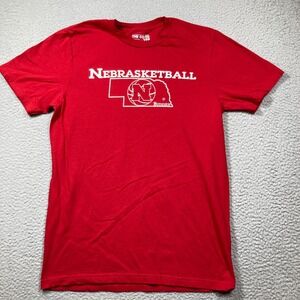 University of Nebraska "Nebrasketball" Basketball T Shirt Adult Small Adidas‎